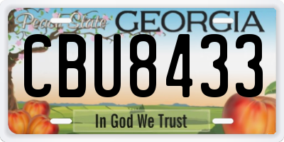 GA license plate CBU8433