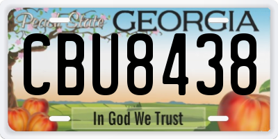 GA license plate CBU8438