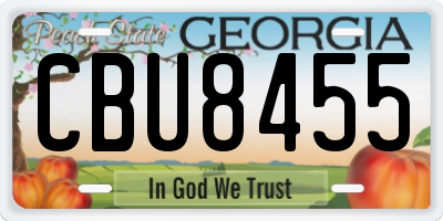 GA license plate CBU8455