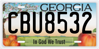 GA license plate CBU8532