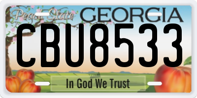 GA license plate CBU8533