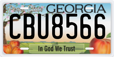 GA license plate CBU8566