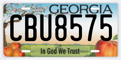GA license plate CBU8575