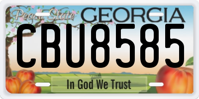GA license plate CBU8585