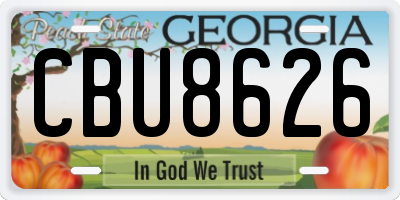 GA license plate CBU8626