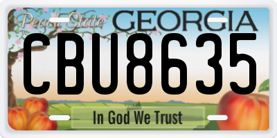 GA license plate CBU8635