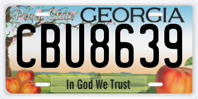 GA license plate CBU8639
