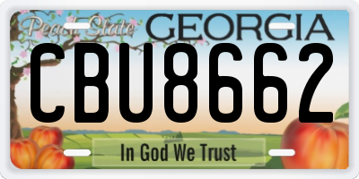 GA license plate CBU8662