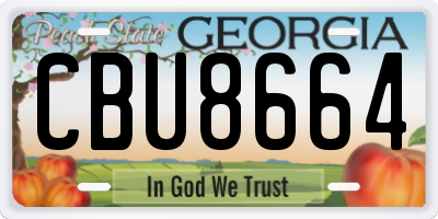 GA license plate CBU8664