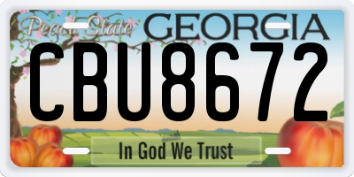 GA license plate CBU8672