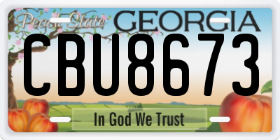GA license plate CBU8673