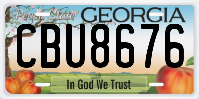 GA license plate CBU8676