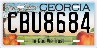 GA license plate CBU8684