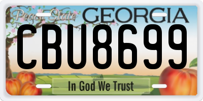 GA license plate CBU8699