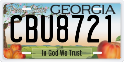 GA license plate CBU8721