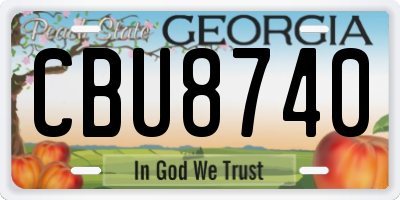GA license plate CBU8740