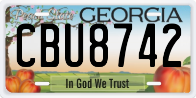 GA license plate CBU8742