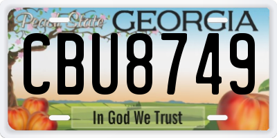GA license plate CBU8749