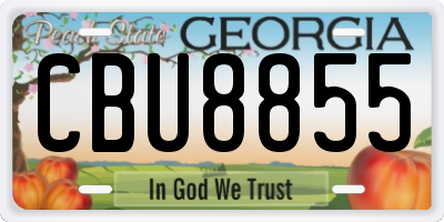 GA license plate CBU8855