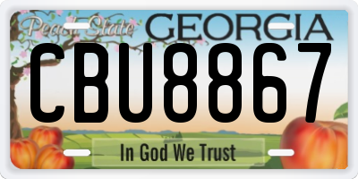 GA license plate CBU8867