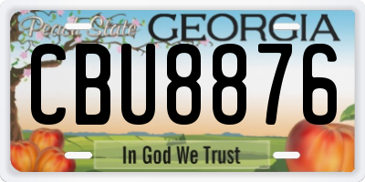 GA license plate CBU8876