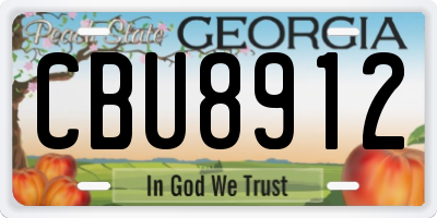 GA license plate CBU8912