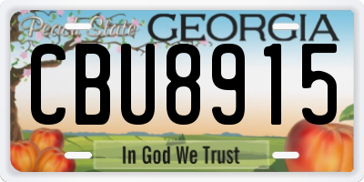 GA license plate CBU8915