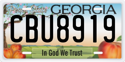 GA license plate CBU8919