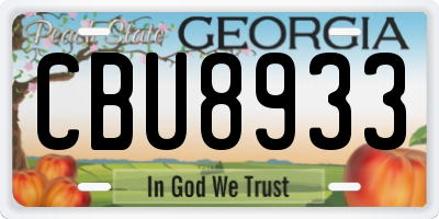 GA license plate CBU8933