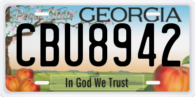 GA license plate CBU8942