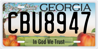 GA license plate CBU8947
