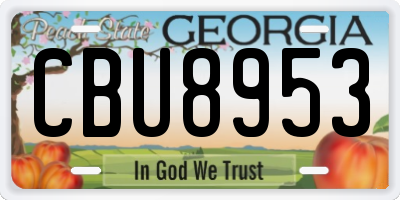 GA license plate CBU8953