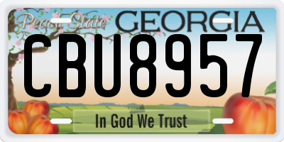GA license plate CBU8957