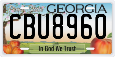 GA license plate CBU8960