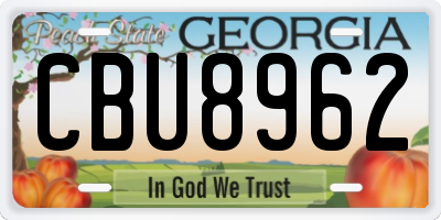 GA license plate CBU8962