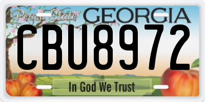 GA license plate CBU8972