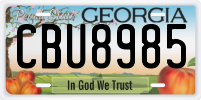 GA license plate CBU8985