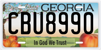 GA license plate CBU8990