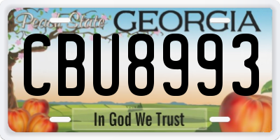 GA license plate CBU8993