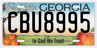 GA license plate CBU8995