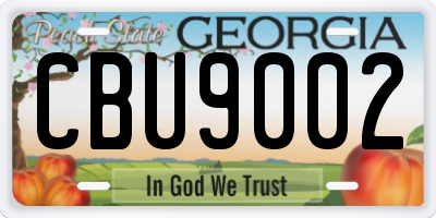 GA license plate CBU9002