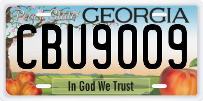 GA license plate CBU9009