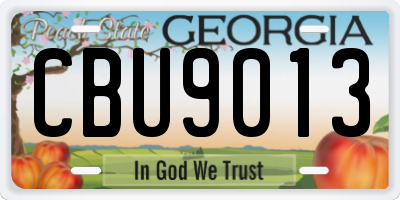 GA license plate CBU9013