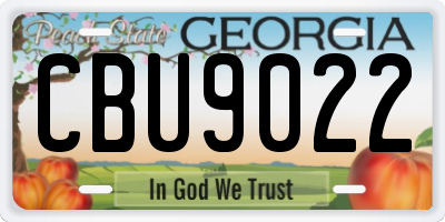 GA license plate CBU9022