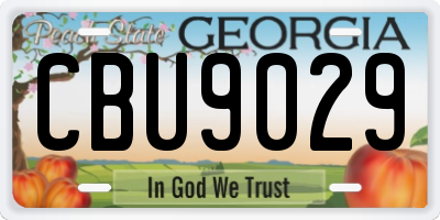 GA license plate CBU9029