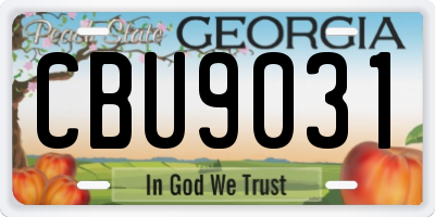 GA license plate CBU9031