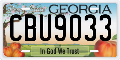 GA license plate CBU9033
