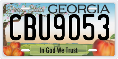 GA license plate CBU9053