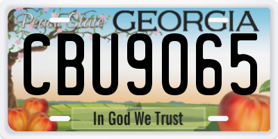 GA license plate CBU9065