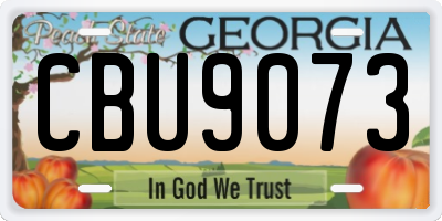 GA license plate CBU9073